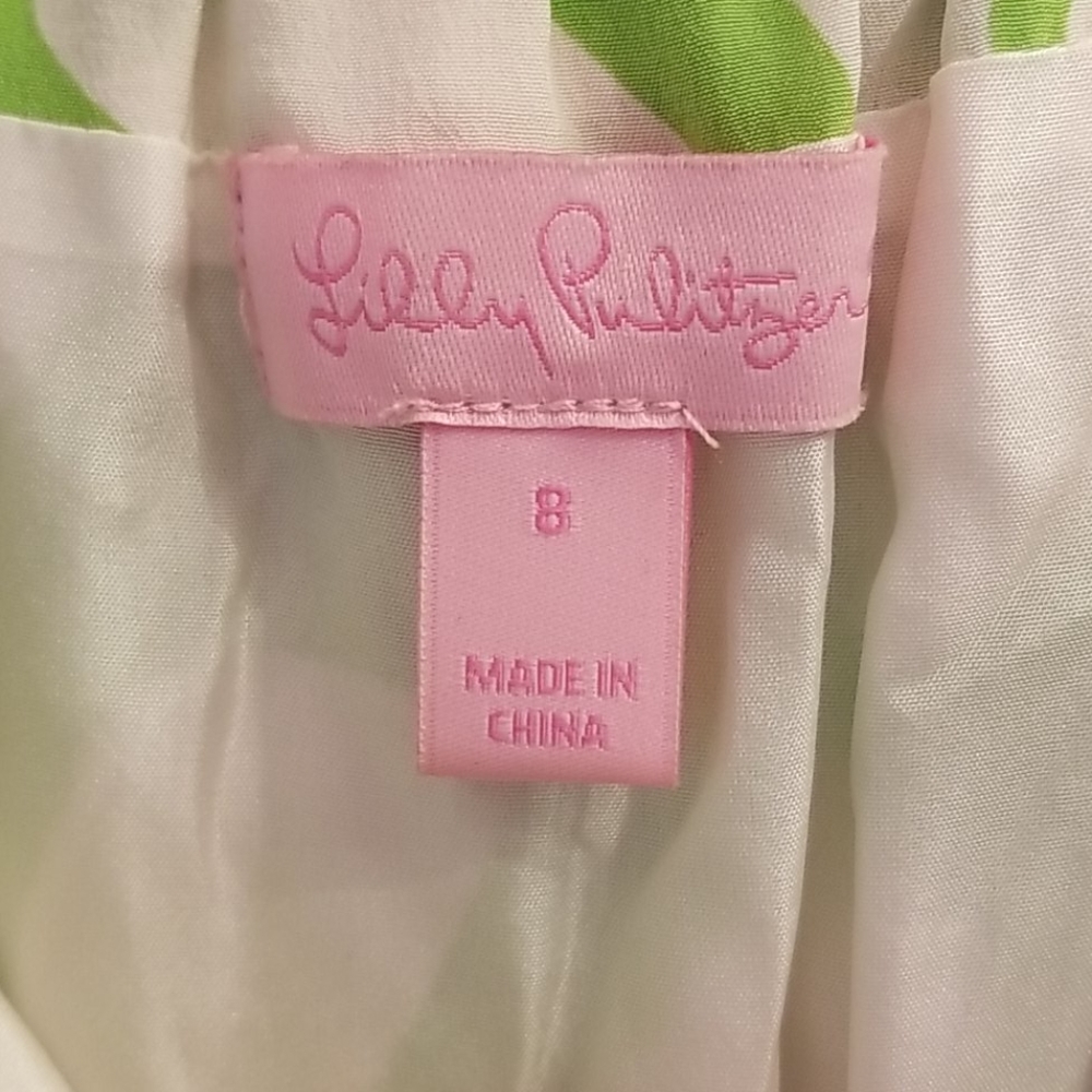 LILLY PULITZER lime ruffle top silk dress - Picture 4 of 5